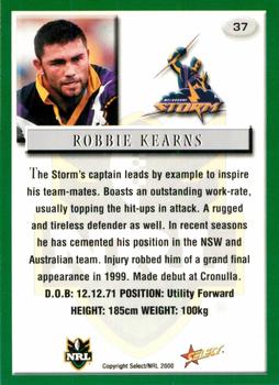 2000 Select #37 Robbie Kearns Back